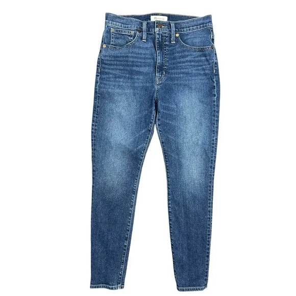 Madewell High Rise Skinny Jeans Markland Dark Wash size 28 Blue Tencel Denim - Picture 4 of 9